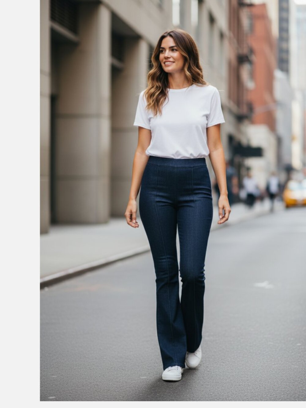 NWT Spanx Denim Demi Boot Flare Jeans Raw Indigo Blue High Rise Pin Tuck 1XT